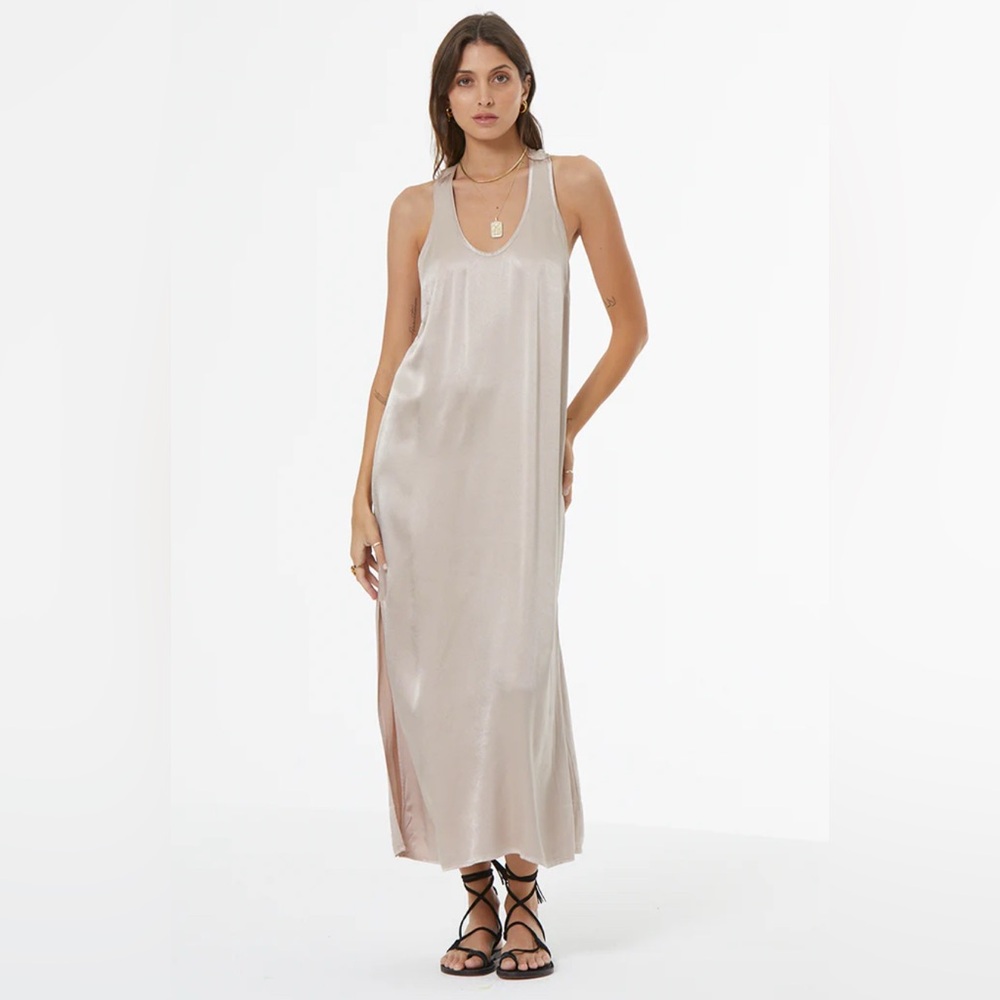 Brand new never been worn YFB Copal dress in sandstone. Silky fabrication